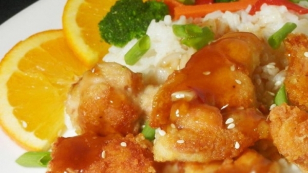 Азиатская курица с апельсинами