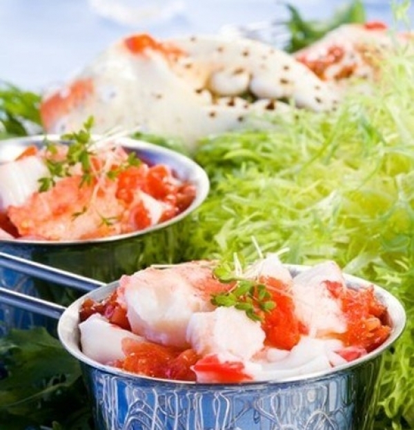 Крабовое мясо карри в горшочках